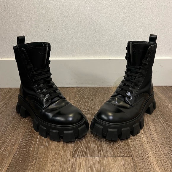 PRADA Monolith Leather and Re-Nylon Boots - 💯 AUTHENTIC - SZ 9 - Picture 4 of 15